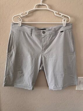 Travis Mathew Light Gray Flat Front Golf Shorts